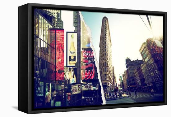 Dual Torn Posters Series - New York City-Philippe Hugonnard-Framed Stretched Canvas