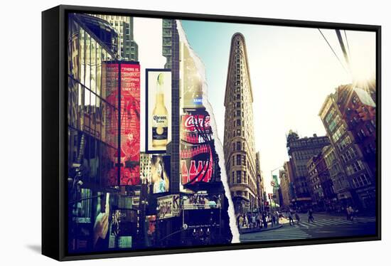 Dual Torn Posters Series - New York City-Philippe Hugonnard-Framed Stretched Canvas