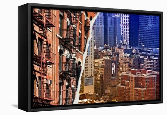 Dual Torn Posters Series - New York City-Philippe Hugonnard-Framed Stretched Canvas