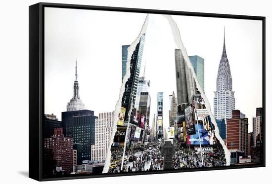 Dual Torn Posters Series - New York City-Philippe Hugonnard-Framed Stretched Canvas