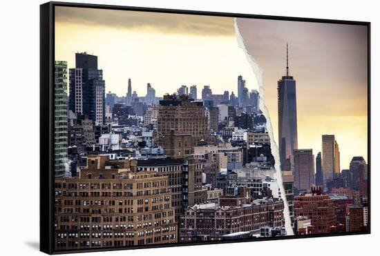 Dual Torn Posters Series - New York City-Philippe Hugonnard-Framed Stretched Canvas