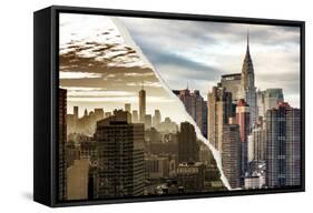 Dual Torn Posters Series - New York City-Philippe Hugonnard-Framed Stretched Canvas