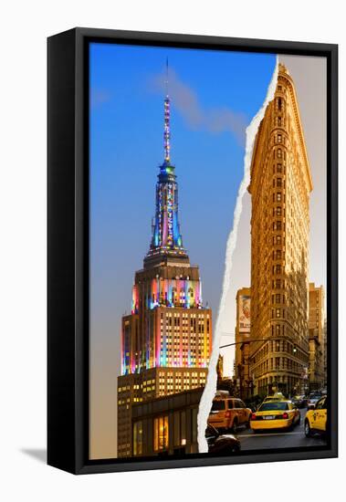 Dual Torn Posters Series - New York City-Philippe Hugonnard-Framed Stretched Canvas