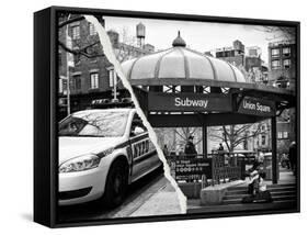 Dual Torn Posters Series - New York City-Philippe Hugonnard-Framed Stretched Canvas