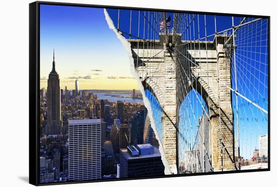 Dual Torn Posters Series - New York City-Philippe Hugonnard-Framed Stretched Canvas