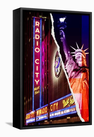 Dual Torn Posters Series - New York City-Philippe Hugonnard-Framed Stretched Canvas