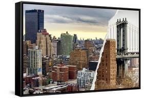 Dual Torn Posters Series - New York City-Philippe Hugonnard-Framed Stretched Canvas