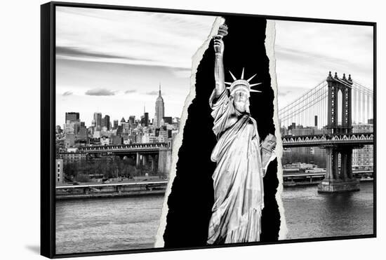 Dual Torn Posters Series - New York City-Philippe Hugonnard-Framed Stretched Canvas