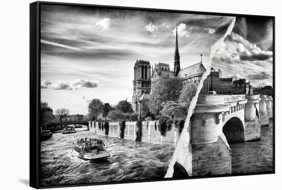 Dual Torn Posters Series - Paris - France-Philippe Hugonnard-Framed Stretched Canvas