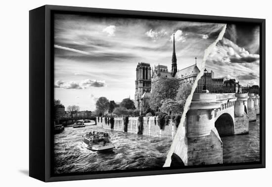 Dual Torn Posters Series - Paris - France-Philippe Hugonnard-Framed Stretched Canvas