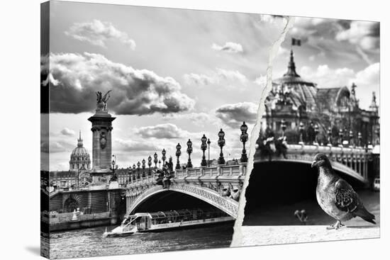 Dual Torn Posters Series - Paris - France-Philippe Hugonnard-Stretched Canvas