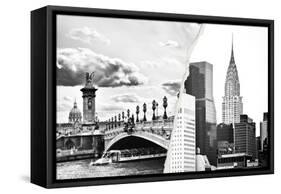 Dual Torn Posters Series - Paris - New York-Philippe Hugonnard-Framed Stretched Canvas