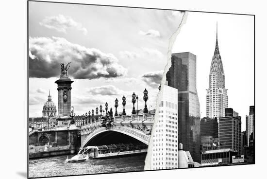 Dual Torn Posters Series - Paris - New York-Philippe Hugonnard-Mounted Photographic Print