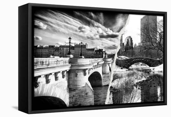 Dual Torn Posters Series - Paris - New York-Philippe Hugonnard-Framed Stretched Canvas