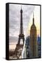 Dual Torn Posters Series - Paris - New York-Philippe Hugonnard-Framed Stretched Canvas