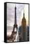 Dual Torn Posters Series - Paris - New York-Philippe Hugonnard-Framed Stretched Canvas