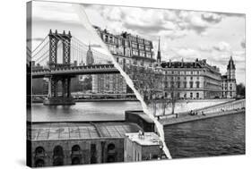 Dual Torn Posters Series - Paris - New York-Philippe Hugonnard-Stretched Canvas