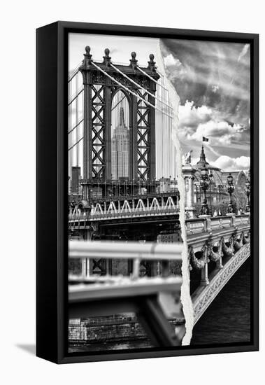 Dual Torn Posters Series - Paris - New York-Philippe Hugonnard-Framed Stretched Canvas