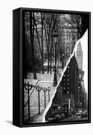 Dual Torn Posters Series - Paris - New York-Philippe Hugonnard-Framed Stretched Canvas