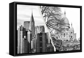 Dual Torn Posters Series - Paris - New York-Philippe Hugonnard-Framed Stretched Canvas