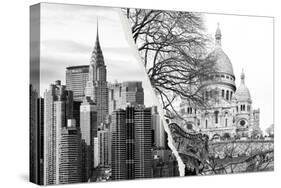 Dual Torn Posters Series - Paris - New York-Philippe Hugonnard-Stretched Canvas