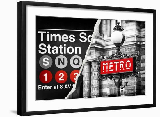 Dual Torn Posters Series - Paris - New York-Philippe Hugonnard-Framed Photographic Print