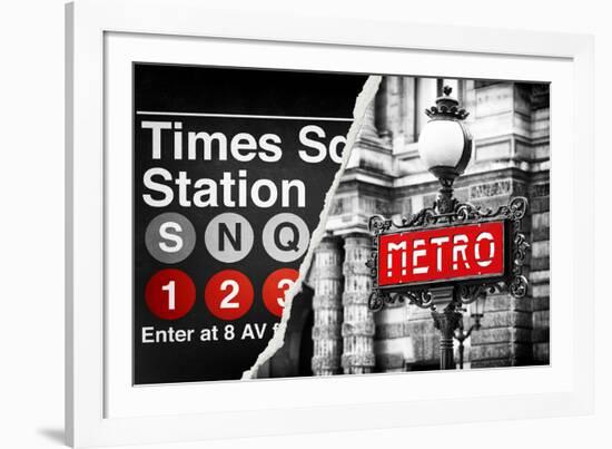 Dual Torn Posters Series - Paris - New York-Philippe Hugonnard-Framed Photographic Print