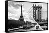 Dual Torn Posters Series - Paris - New York-Philippe Hugonnard-Framed Stretched Canvas