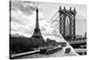 Dual Torn Posters Series - Paris - New York-Philippe Hugonnard-Stretched Canvas