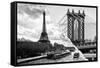 Dual Torn Posters Series - Paris - New York-Philippe Hugonnard-Framed Stretched Canvas