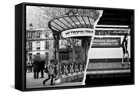 Dual Torn Posters Series - Paris - New York-Philippe Hugonnard-Framed Stretched Canvas
