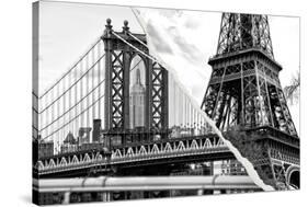 Dual Torn Posters Series - Paris - New York-Philippe Hugonnard-Stretched Canvas