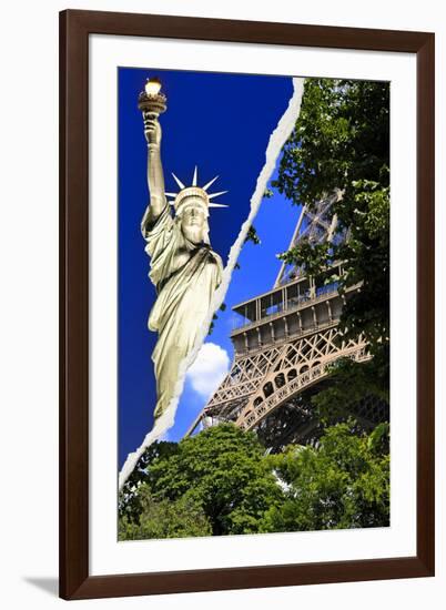 Dual Torn Posters Series - Paris - New York-Philippe Hugonnard-Framed Premium Photographic Print