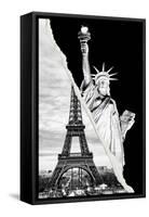 Dual Torn Posters Series - Paris - New York-Philippe Hugonnard-Framed Stretched Canvas