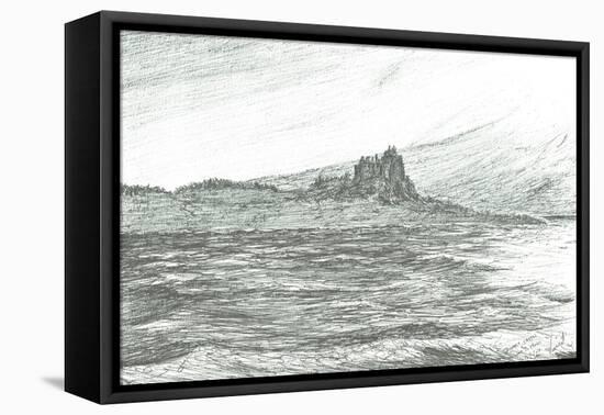Duart Castle from ferry;2007-Vincent Alexander Booth-Framed Stretched Canvas