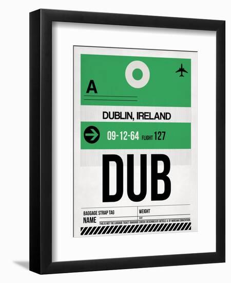 DUB Dublin Luggage Tag 1-NaxArt-Framed Art Print