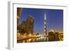 Dubai Burj Khalifa and Skyscrapers at Night, Dubai City, United Arab Emirates, Middle East-Neale Clark-Framed Photographic Print