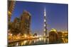 Dubai Burj Khalifa and Skyscrapers at Night, Dubai City, United Arab Emirates, Middle East-Neale Clark-Mounted Photographic Print