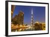 Dubai Burj Khalifa and Skyscrapers at Night, Dubai City, United Arab Emirates, Middle East-Neale Clark-Framed Photographic Print