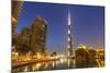 Dubai Burj Khalifa and Skyscrapers at Night, Dubai City, United Arab Emirates, Middle East-Neale Clark-Mounted Photographic Print