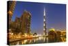 Dubai Burj Khalifa and Skyscrapers at Night, Dubai City, United Arab Emirates, Middle East-Neale Clark-Stretched Canvas