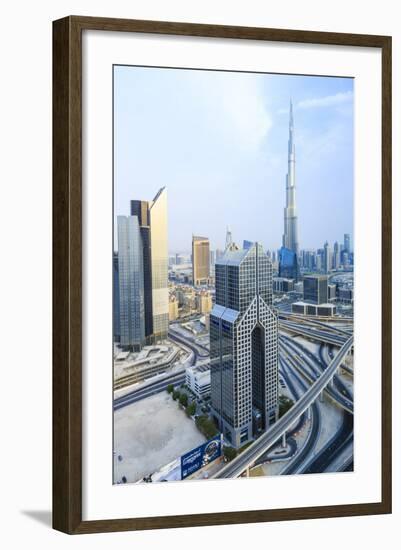 Dubai Cityscape, Dubai, United Arab Emirates, Middle East-Amanda Hall-Framed Photographic Print