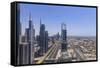 Dubai Cityscape on Sheikh Zayed Road-Fraser Hall-Framed Stretched Canvas