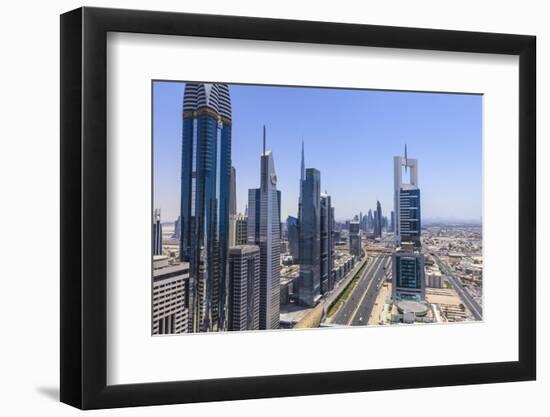Dubai Cityscape on Sheikh Zayed Road-Fraser Hall-Framed Photographic Print