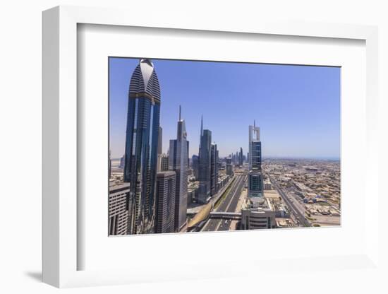 Dubai Cityscape on Sheikh Zayed Road-Fraser Hall-Framed Photographic Print