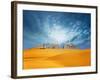 Dubai Desert Camel Safari. Arab Culture, Tradition and Tourism Landscape. Arabian People Traveling-Banana Republic images-Framed Photographic Print