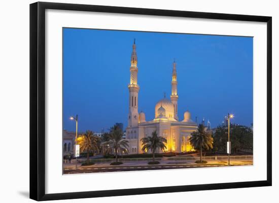 Dubai Jumeirah Mosque at Night, Dubai, United Arab Emirates, Middle East-Neale Clark-Framed Photographic Print