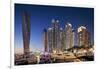 Dubai Marina at Twilight with the Cayan Tower (Infinity Tower)-Cahir Davitt-Framed Photographic Print