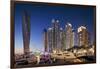 Dubai Marina at Twilight with the Cayan Tower (Infinity Tower)-Cahir Davitt-Framed Photographic Print