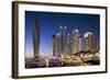 Dubai Marina at Twilight with the Cayan Tower (Infinity Tower)-Cahir Davitt-Framed Photographic Print